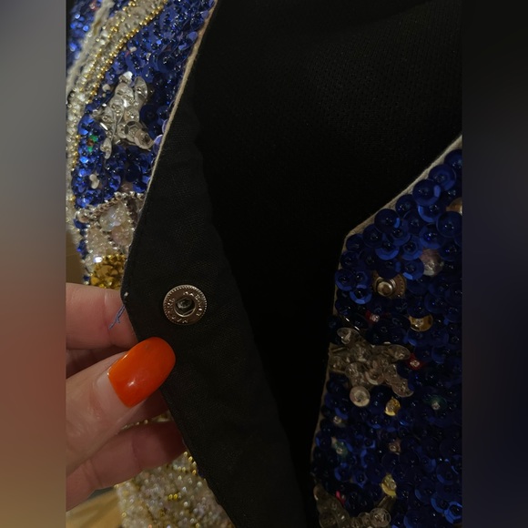 Vintage Sequin Christmas Vest Angels & Doves Holiday Religious BALI GEM Large - Picture 11 of 14